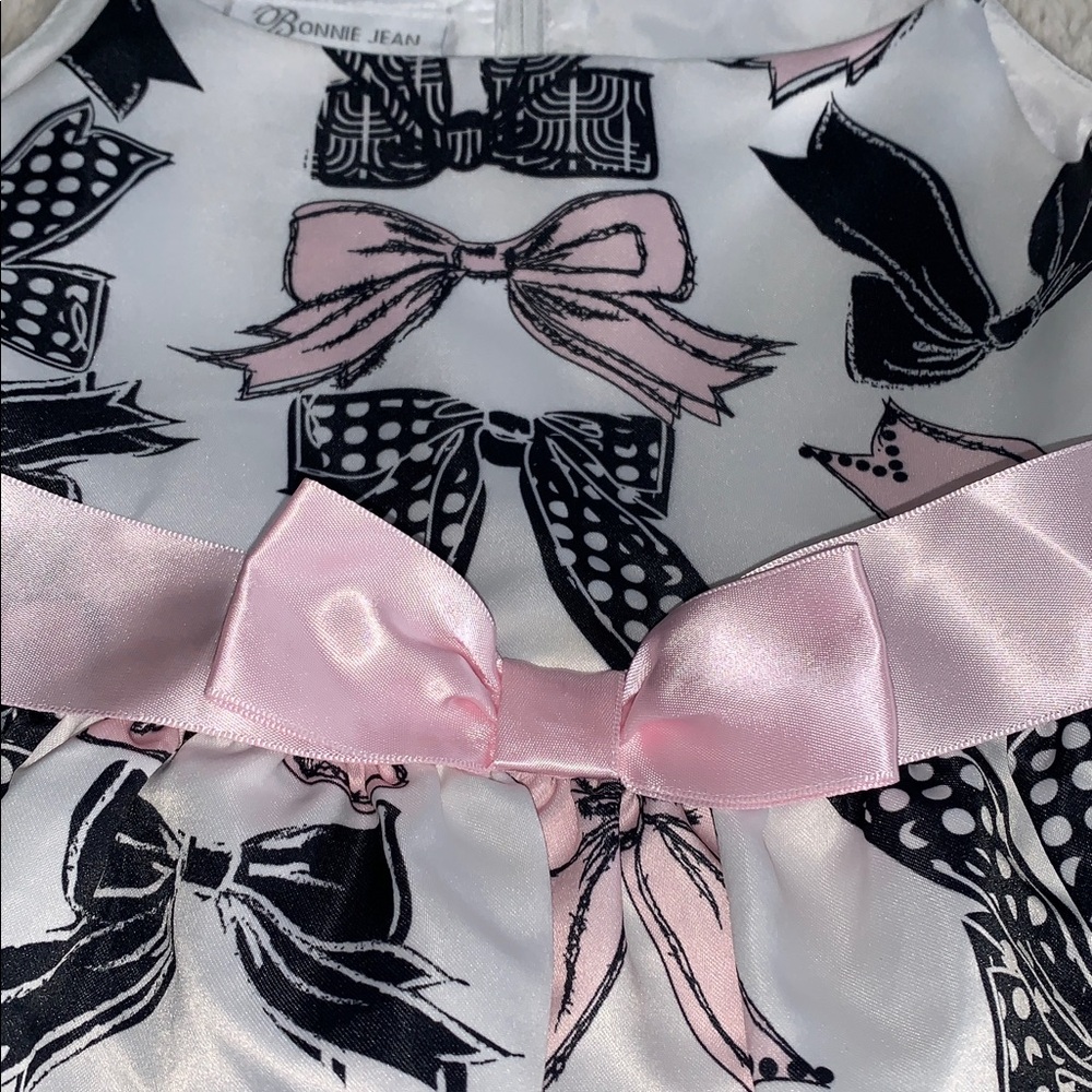 Bonnie Jean Bows Dress 6X White Black Pink EUC 🎀 - Picture 8 of 11